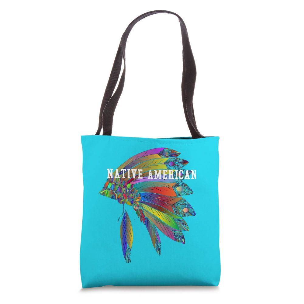 Native American Indenous Rainbow Head Dress Tote Bag :O